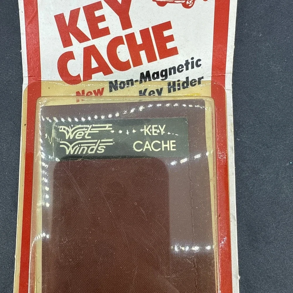 Vintage Wet Winds Black Pouch Key Cache Hider Holder Hook and Loop Non-Magnetic